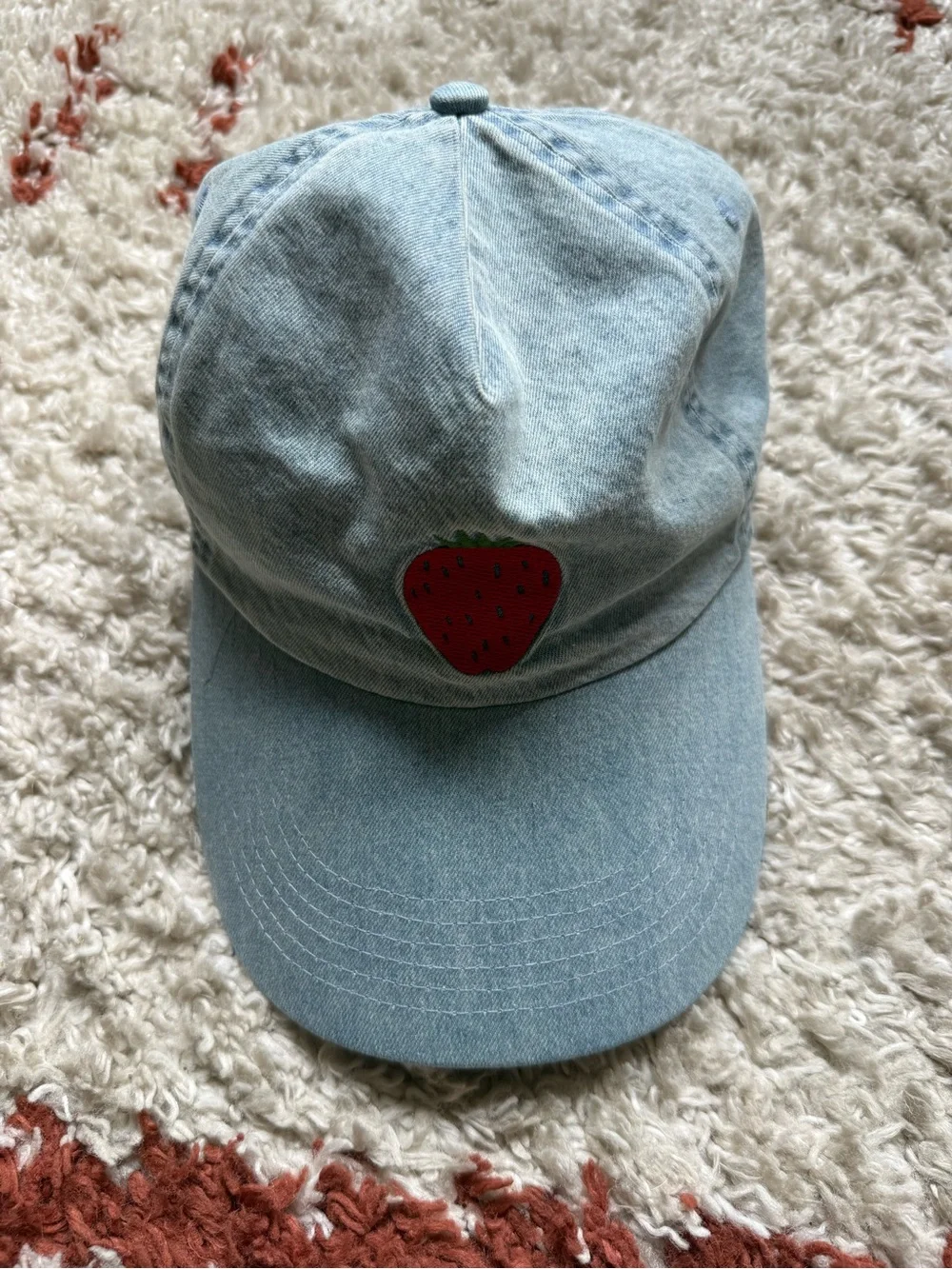 Mollusk Embroidered Strawberry and Denim Cap